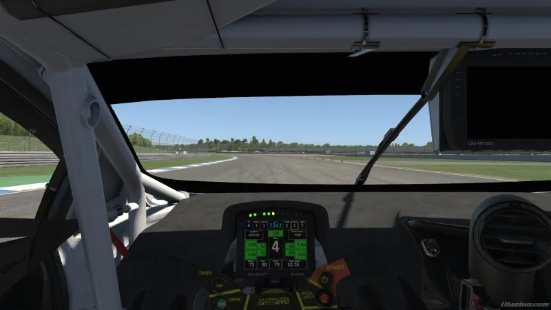 iRacing gameplay with Virtual Coach overlay
